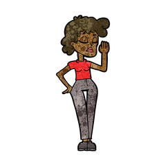 cartoon woman ignoring