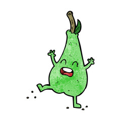 Obraz premium cartoon happy dancing pear