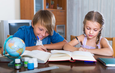 Fototapeta premium Children doing homework