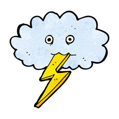 cartoon lightning bolt and cloud