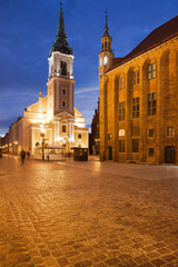 Fototapeta na wymiar Old Market Square at Night in Torun