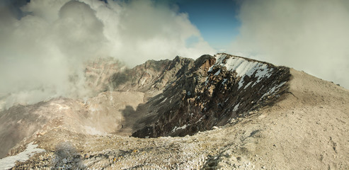 Panoramic view of top of the Mount Saint Helens volcano in USA