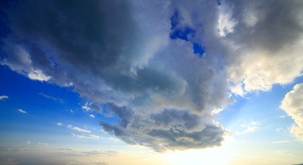 Clouds over the sea sunset sky landscape cumulus cloud