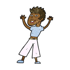 cartoon man panicking