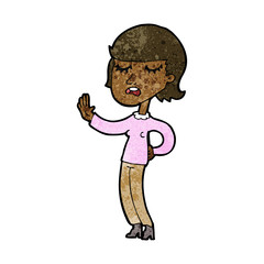 cartoon woman ignoring