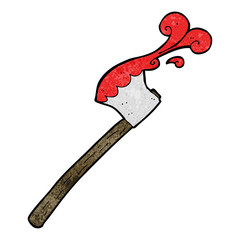cartoon bloody axe