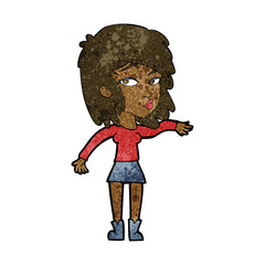 cartoon woman playing it cool