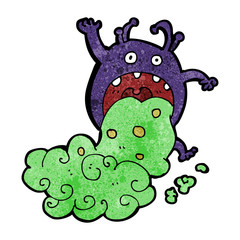 cartoon gross monster being sick