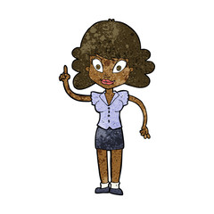 cartoon happy woman with idea