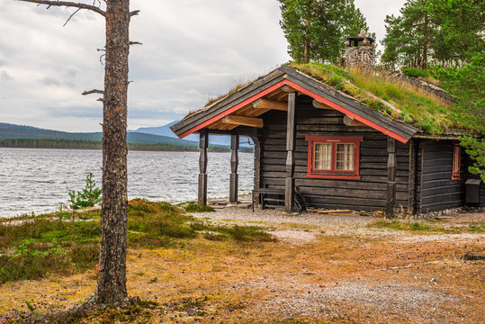 Cabin with turf roof  in Norway