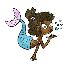 cartoon pretty mermaid
