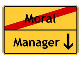 Naklejka premium Manager und die Moral