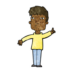 cartoon man raising point