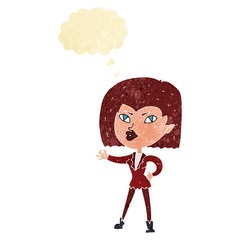 cartoon vampire girl with thought bubble