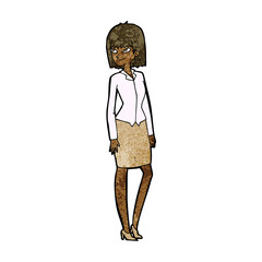 cartoon pretty businesswoman