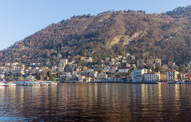 Fototapeta na wymiar View of Como lakefront, Italy