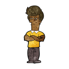 cartoon man with folded arms