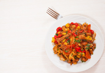 stewed meat with vegetables