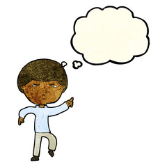 cartoon annoyed man with thought bubble