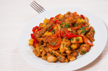 stewed meat with vegetables