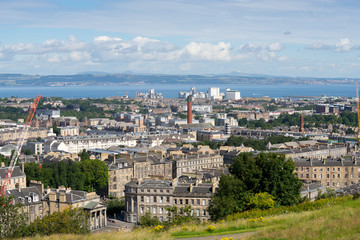Obraz premium Edinburgh city from Calton Hill, Scotland, uk,