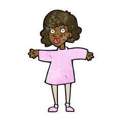 cartoon nervous woman