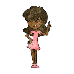 cartoon girl making point