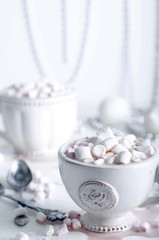 Fototapeta premium White cup of hot cocoa 