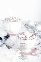 White cup of hot cocoa 