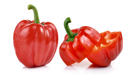 red pepper over white background