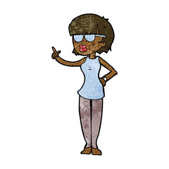 cartoon woman wearing spectacles
