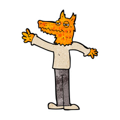 cartoon waving fox