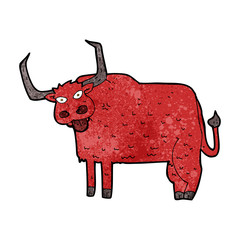cartoon hairy cow