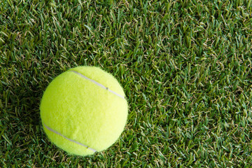 Tennis ball on the lawn