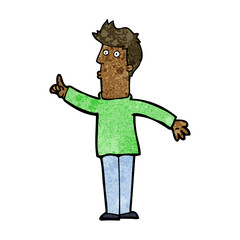 cartoon man advising caution