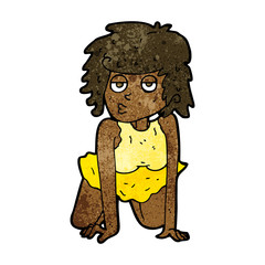 cartoon woman doing pin-up pose