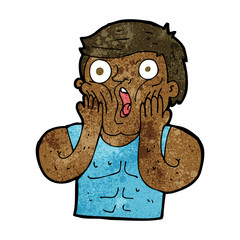 cartoon shocked gym man