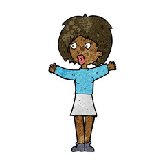 cartoon worried woman