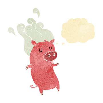 recommend clip art: smelly cartoon pig with thought bubble