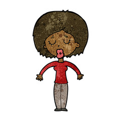 cartoon woman with closed eyes