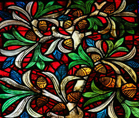 Stained Glass in Leon Cathedral - obrazy, fototapety, plakaty