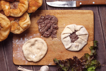 homemade open meat pies