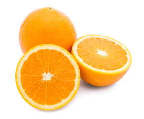 orange fruit on white background with clipping path inside