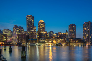 Fototapeta na wymiar Boston Harbor and waterfront