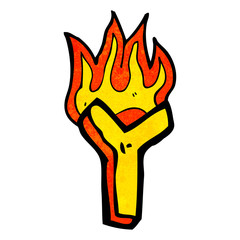 cartoon flaming letter