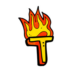 cartoon flaming letter
