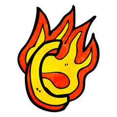 cartoon flaming letter