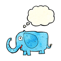 cartoon baby elephant with thought bubble