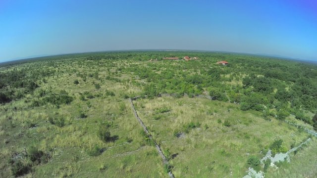 Stone walls in Dalmatian hinterland, aerial shot