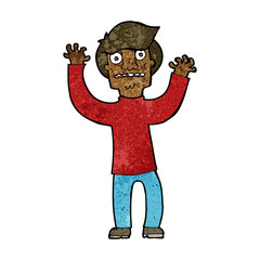 cartoon terrified man